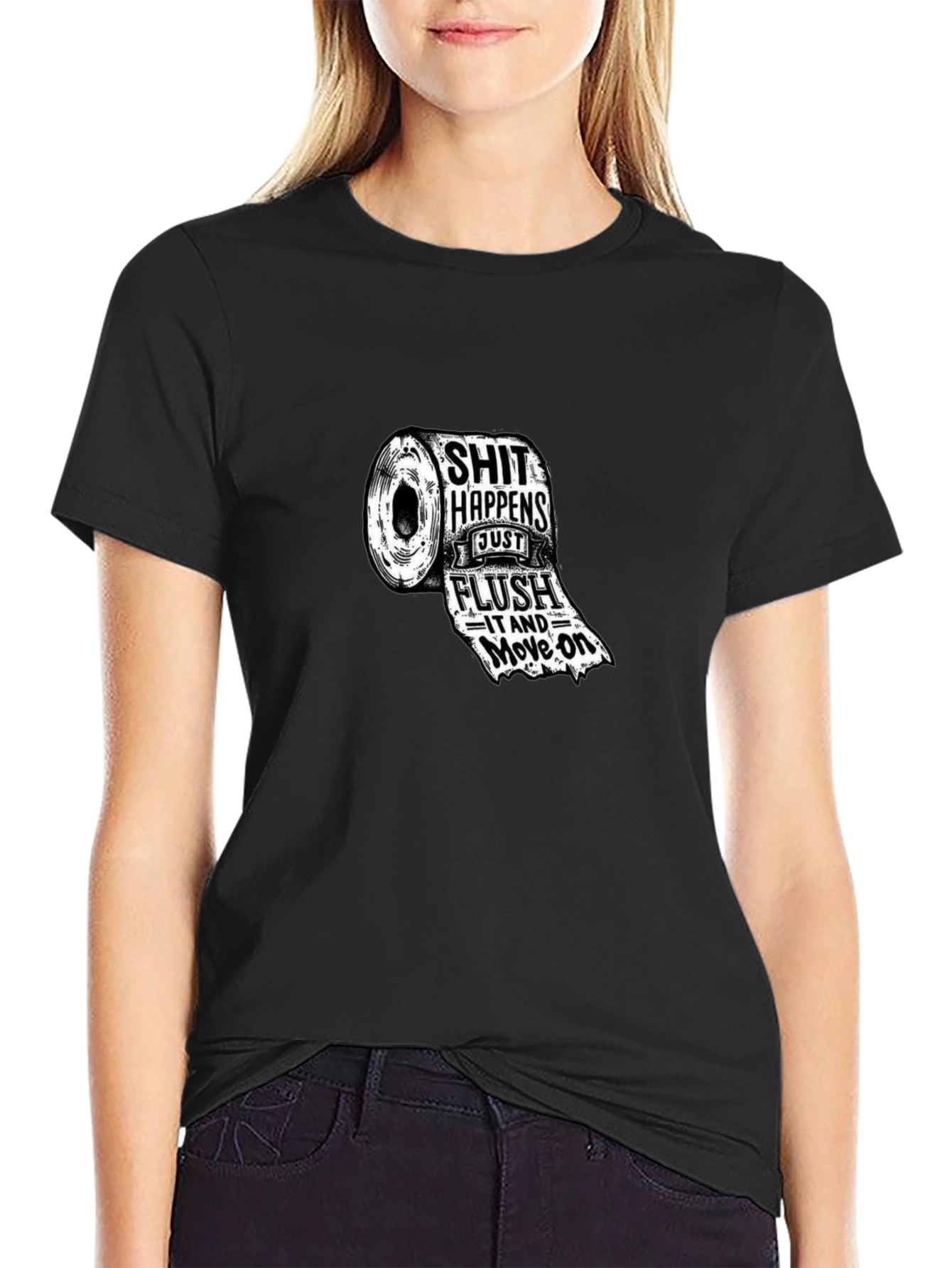 Funny Toilet Paper Roll Graphic T-Shirt