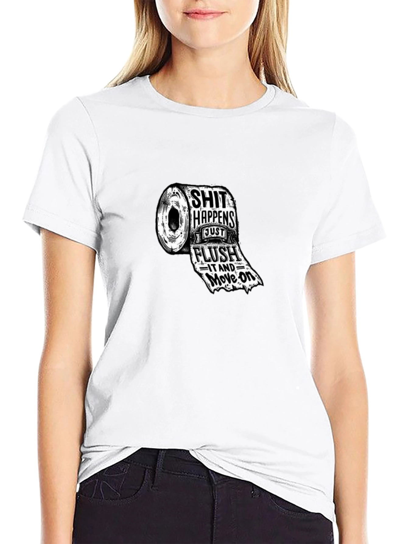 Funny Toilet Paper Roll Graphic T-Shirt
