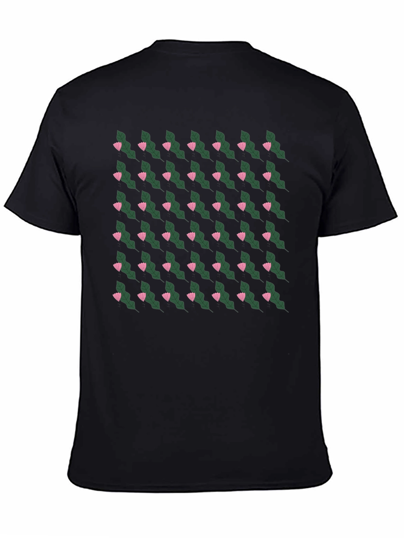 Floral Patterned Black T-Shirt