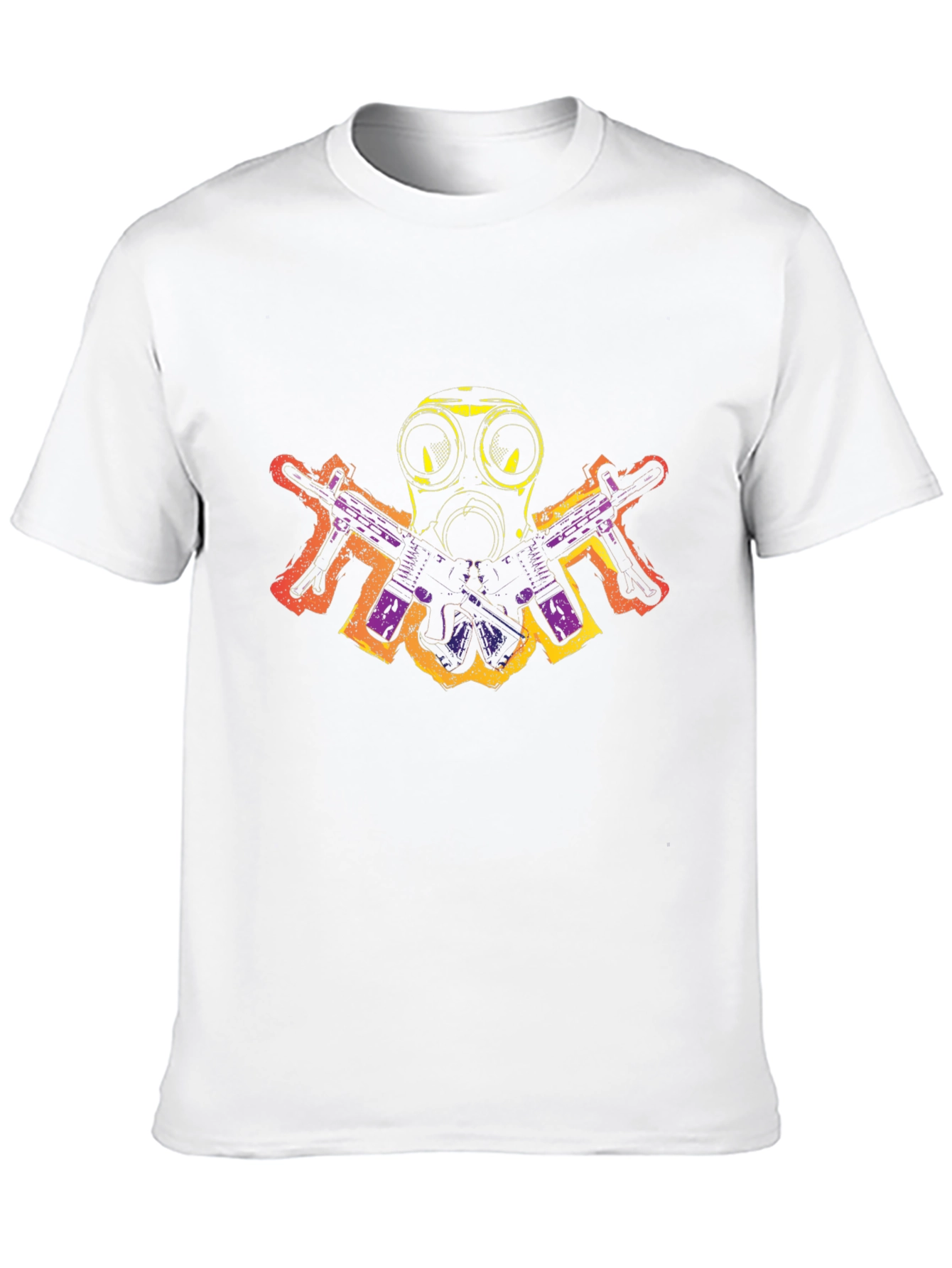 Gas Mask & Guns Graphic Black T-Shirt
