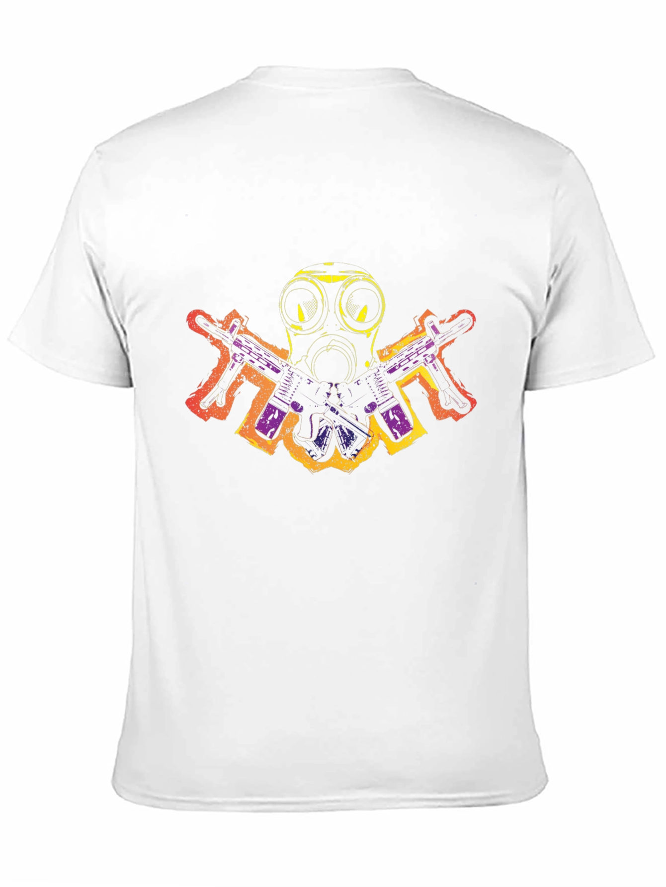 Gas Mask & Guns Graphic Black T-Shirt