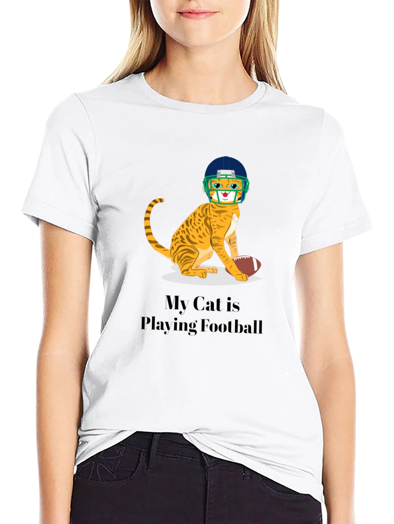 Funny Cat Football T-Shirt