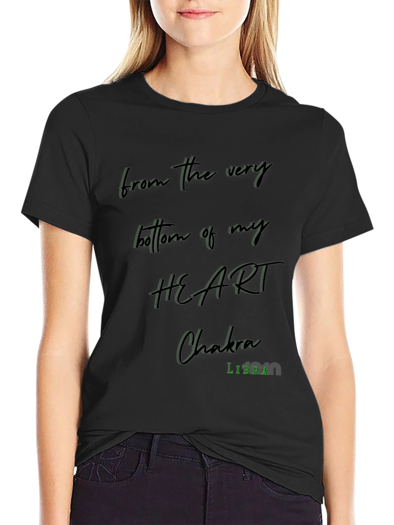 Heart Chakra Libra Black Graphic Tee