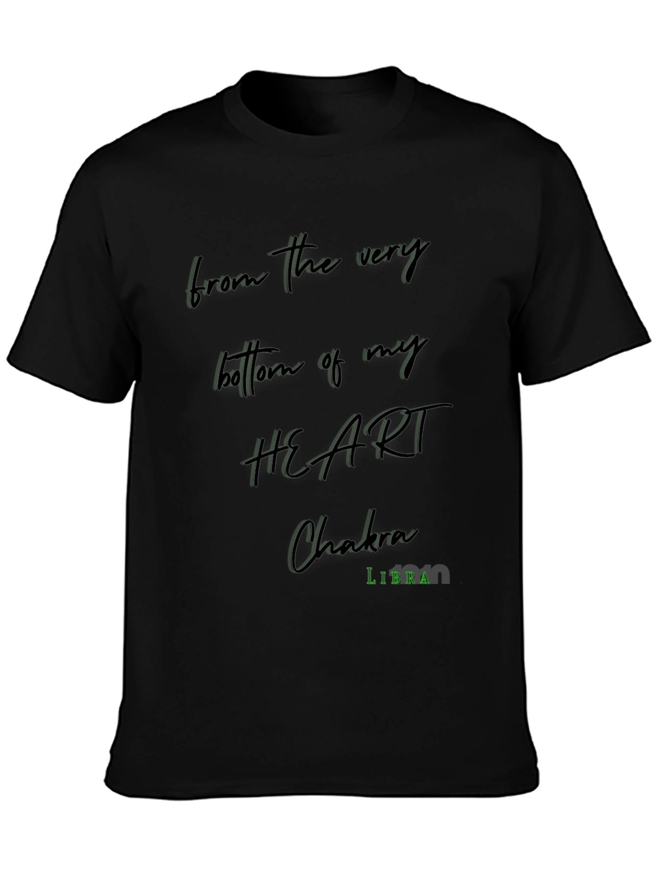 Heart Chakra Libra Black Graphic Tee