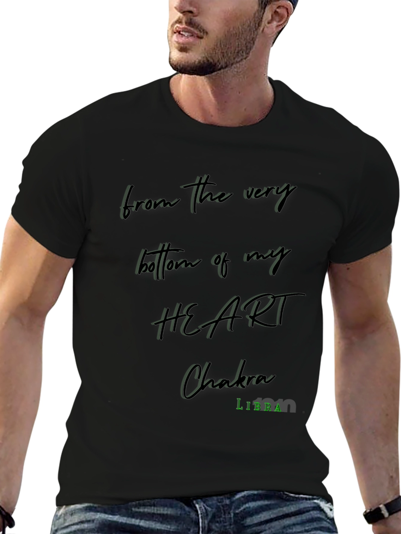 Heart Chakra Libra Black Graphic Tee