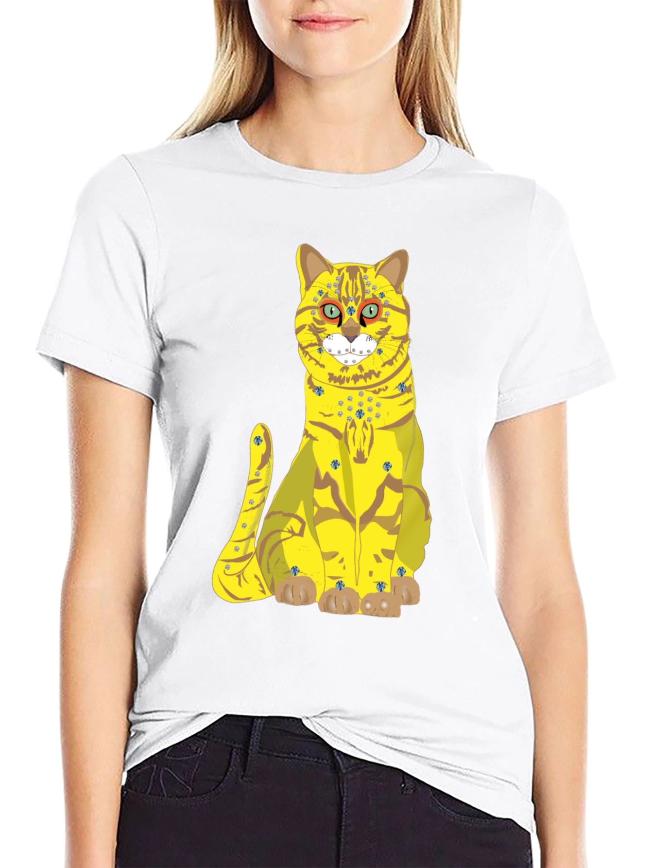 Funky Cat Graphic Tee - Black