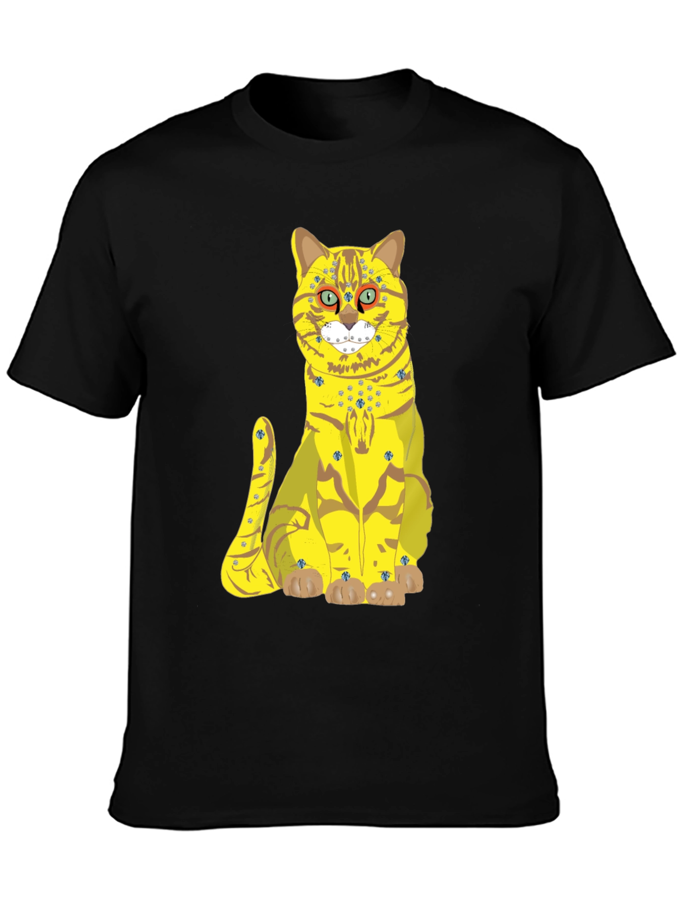 Funky Cat Graphic Tee - Black