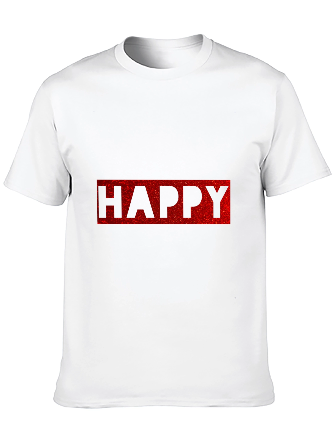 Happy Graphic Tee - Casual Cotton Blend T-Shirt