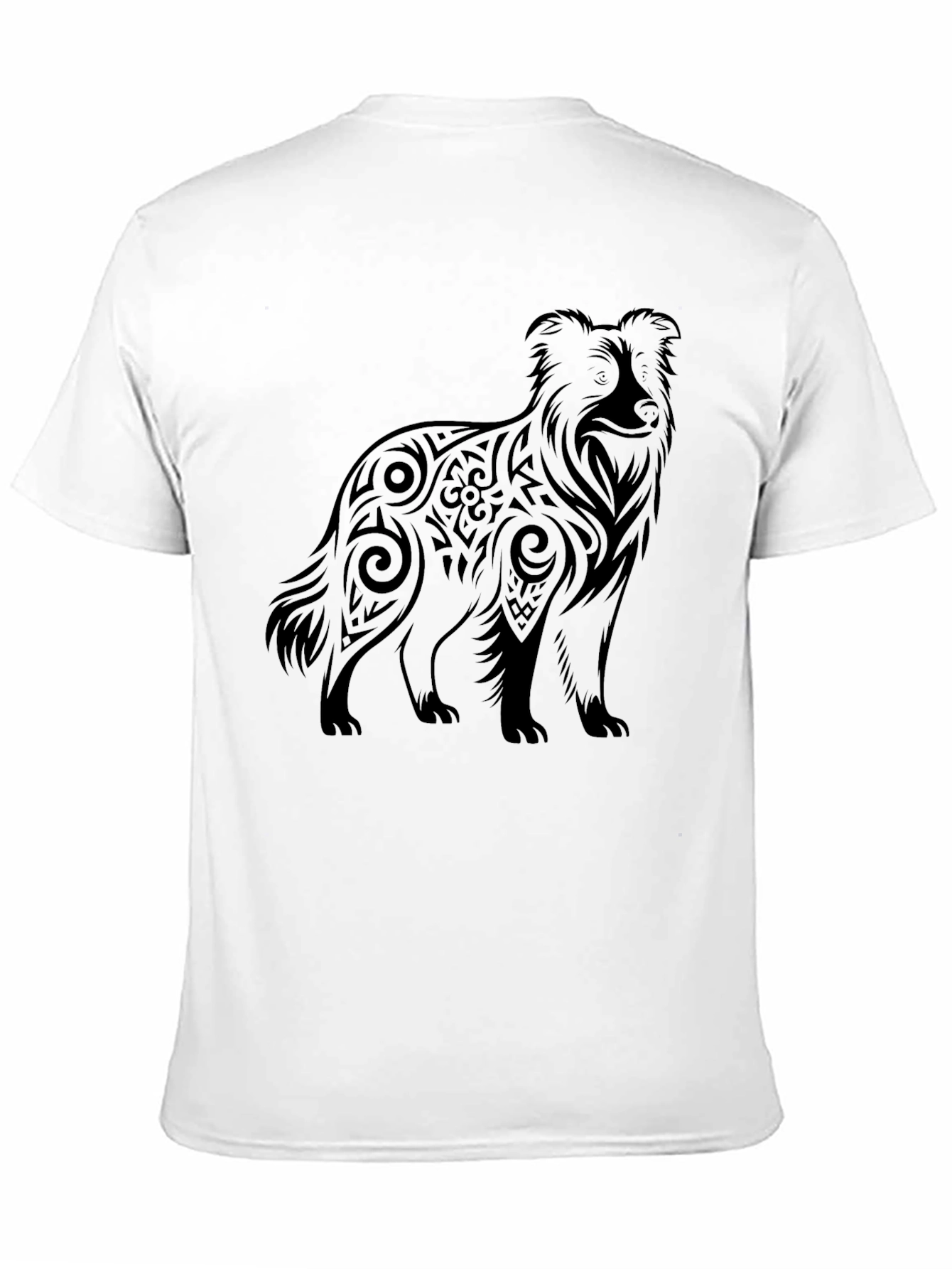 Tribal Dog Graphic Tee - Mens Black T-Shirt