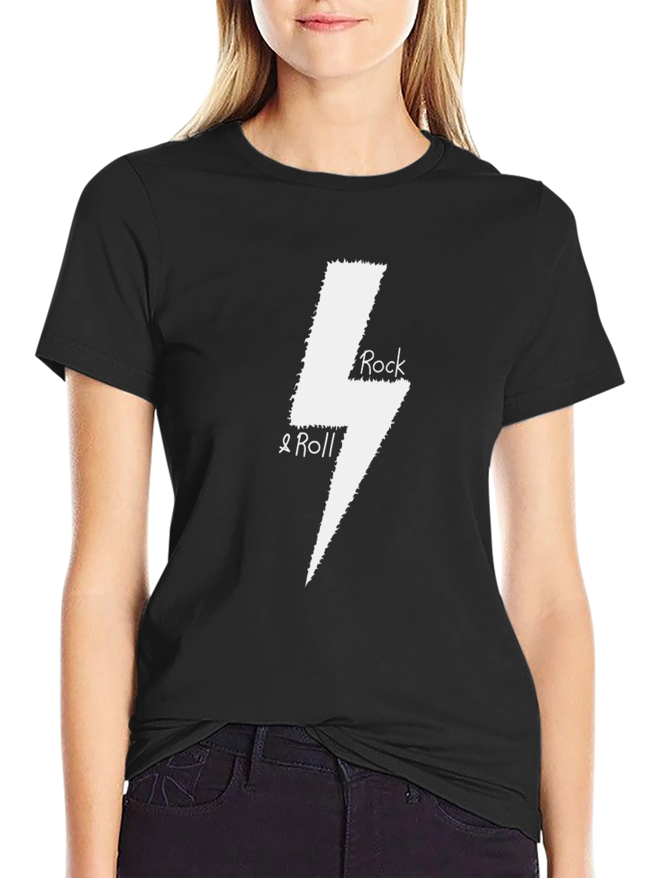 Rock & Roll Lightning Bolt Black T-Shirt