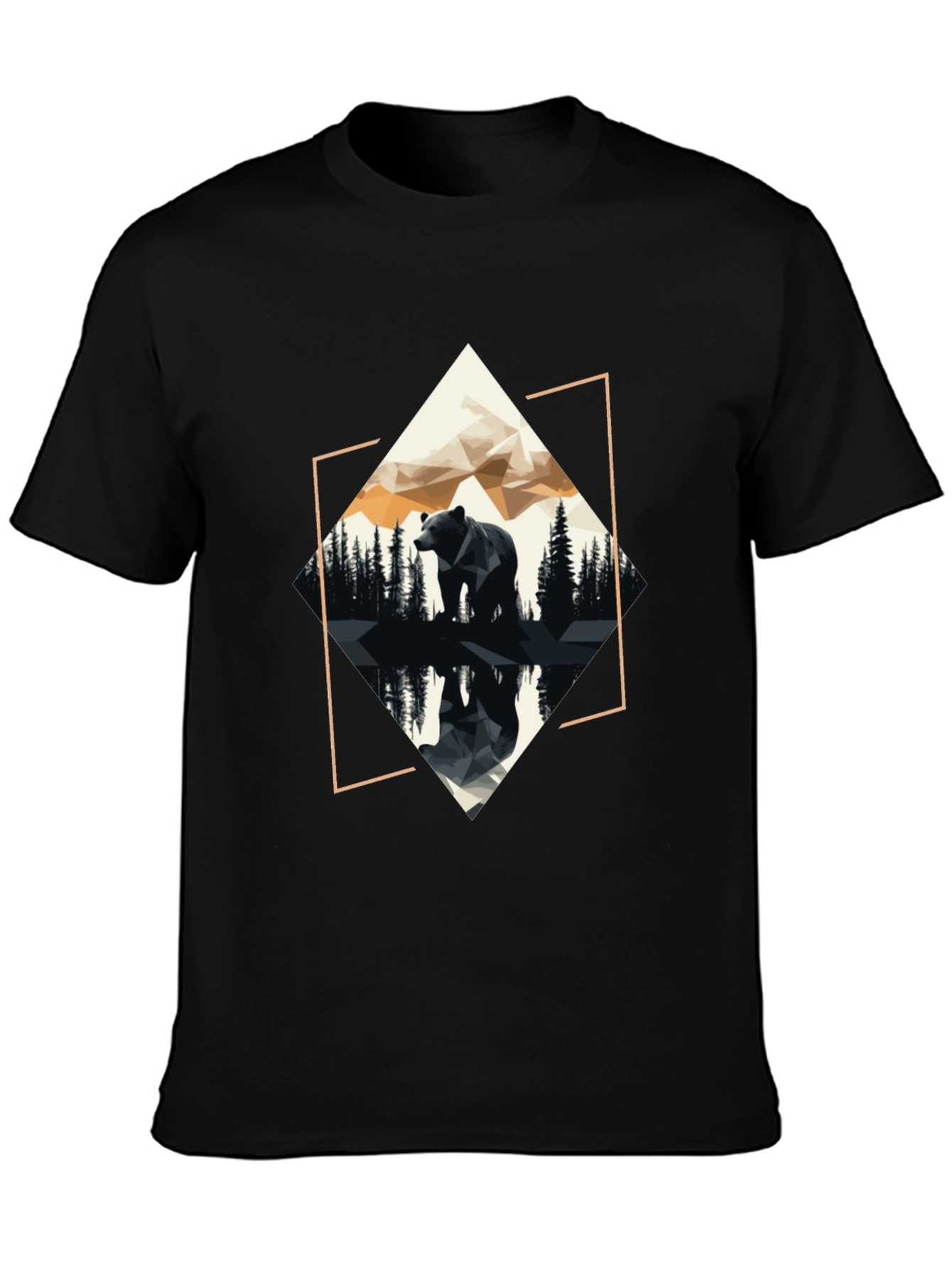 Geometric Bear Graphic T-Shirt