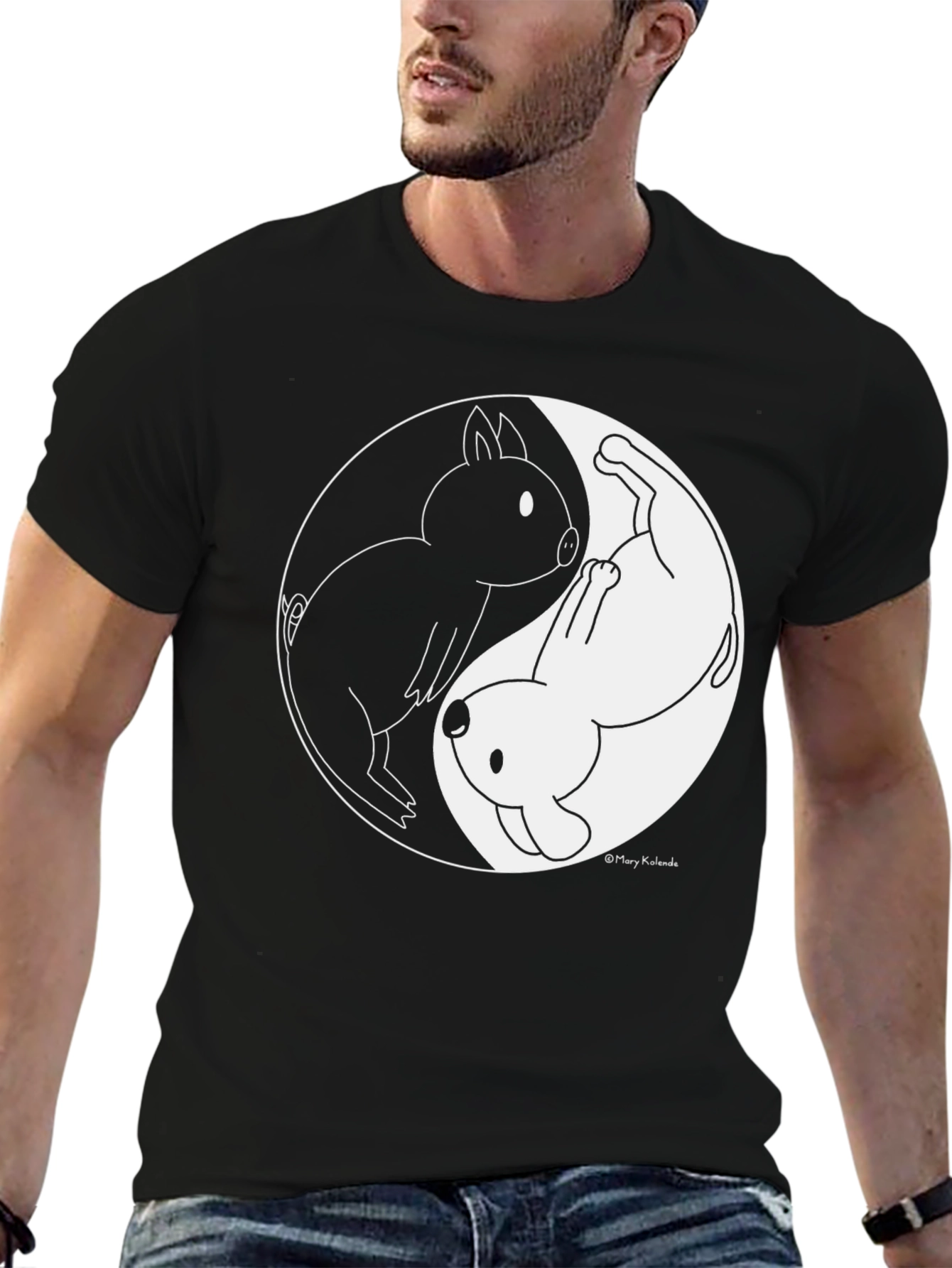 Yin Yang Pig & Dog Graphic Tee