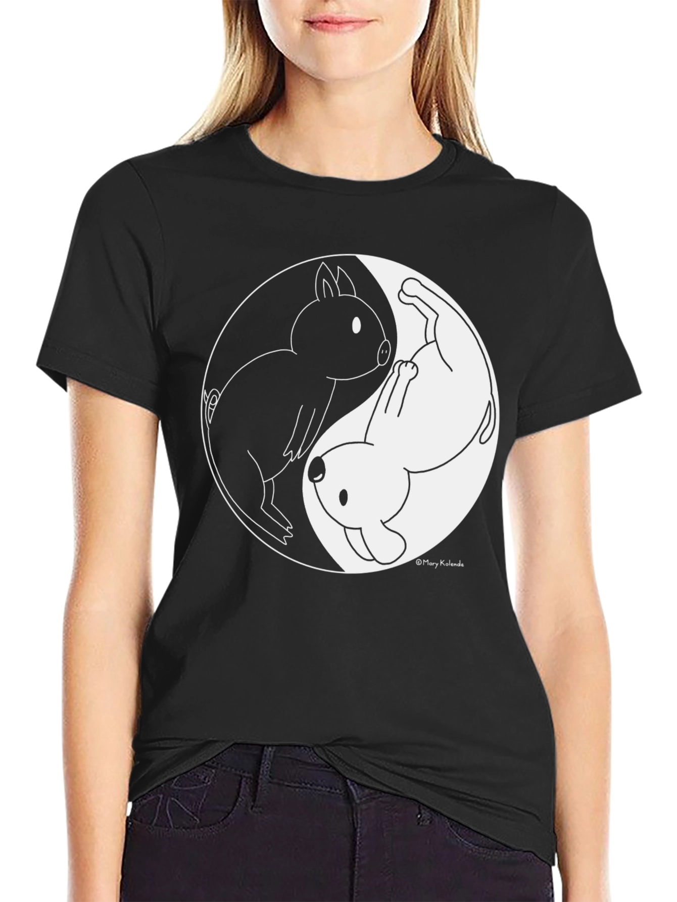 Yin Yang Pig & Dog Graphic Tee