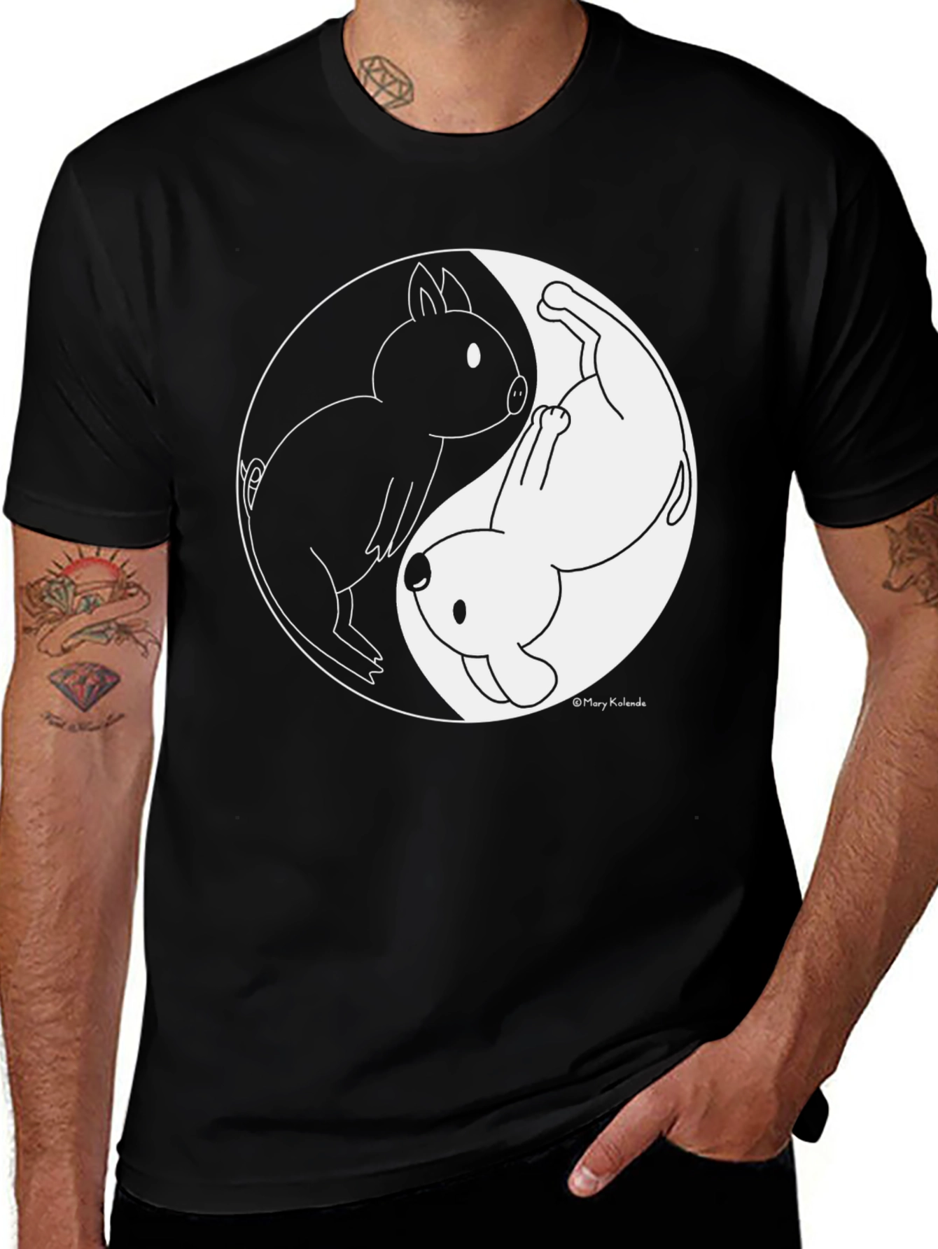 Yin Yang Pig & Dog Graphic Tee