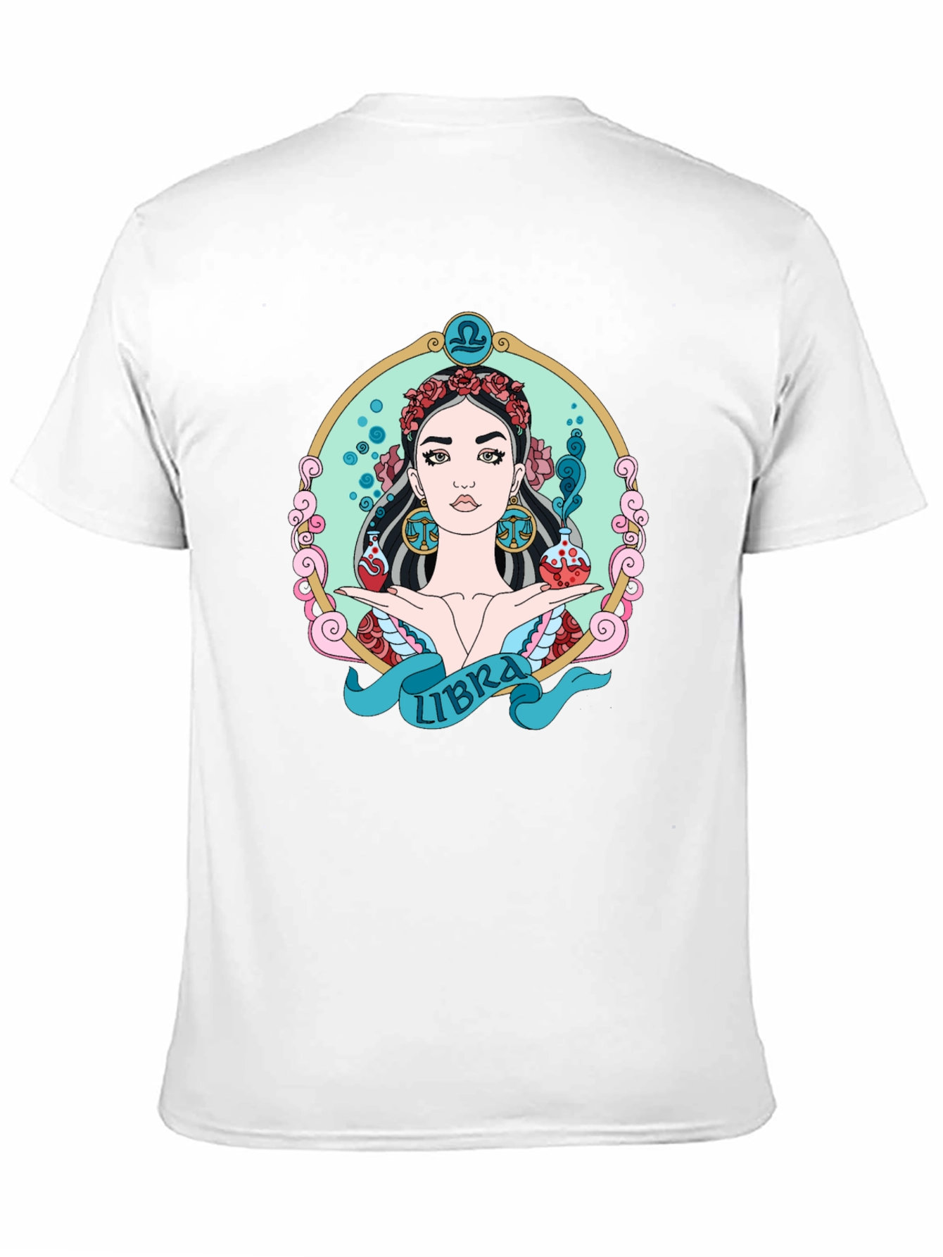 Libra Zodiac Graphic T-Shirt - Black Cotton Tee