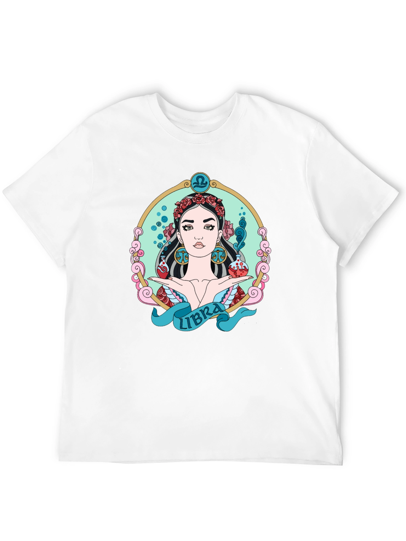 Libra Zodiac Graphic T-Shirt - Black Cotton Tee