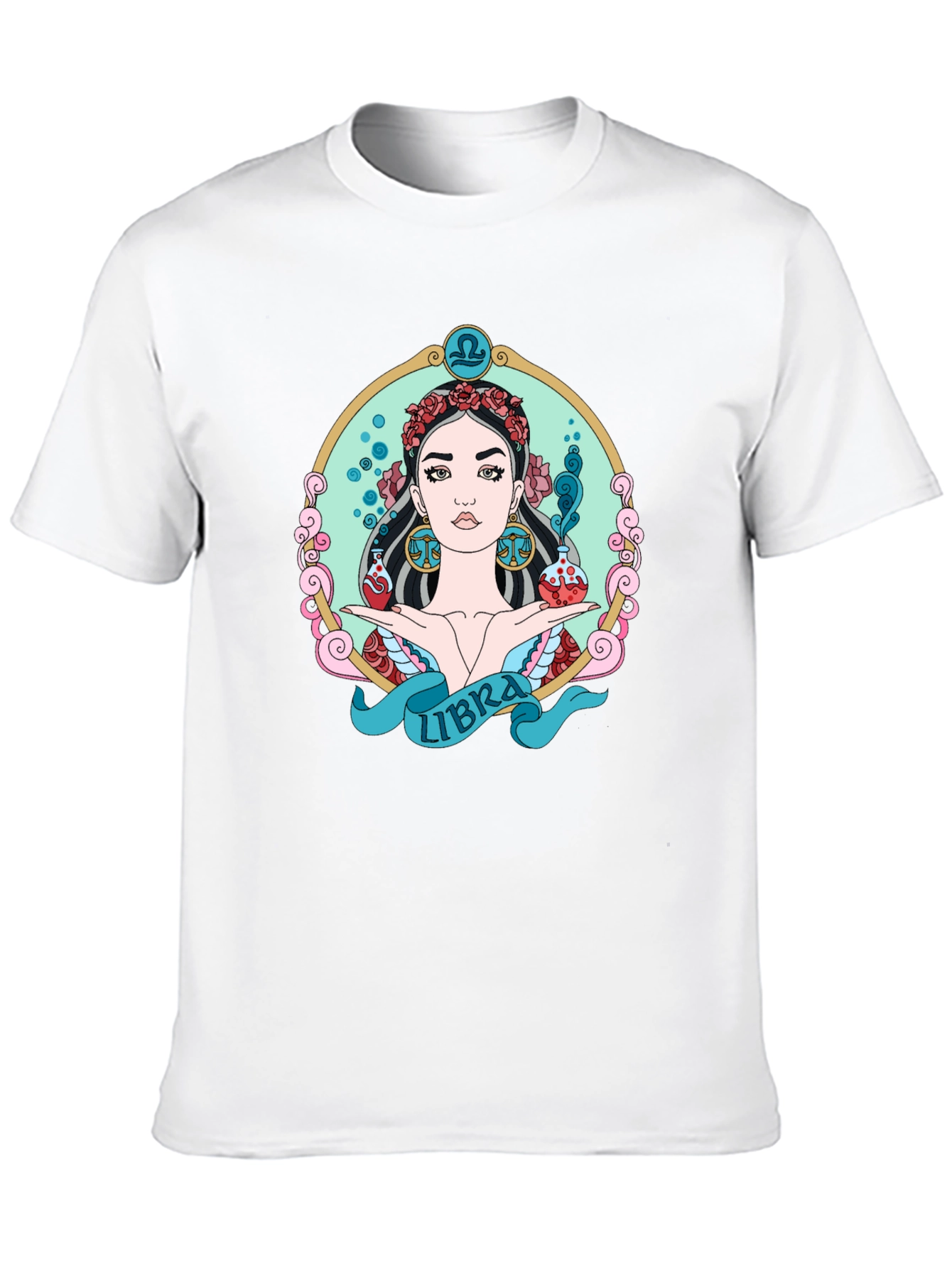 Libra Zodiac Graphic T-Shirt - Black Cotton Tee