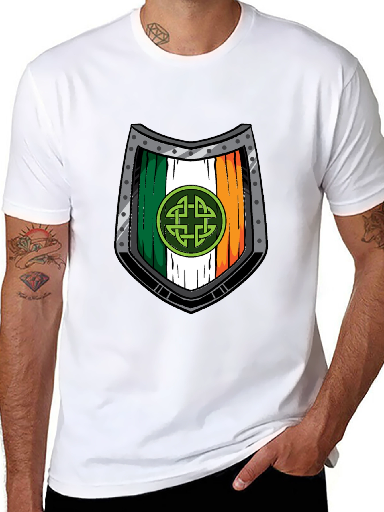 Irish Shield T-Shirt - Celtic Knot Design