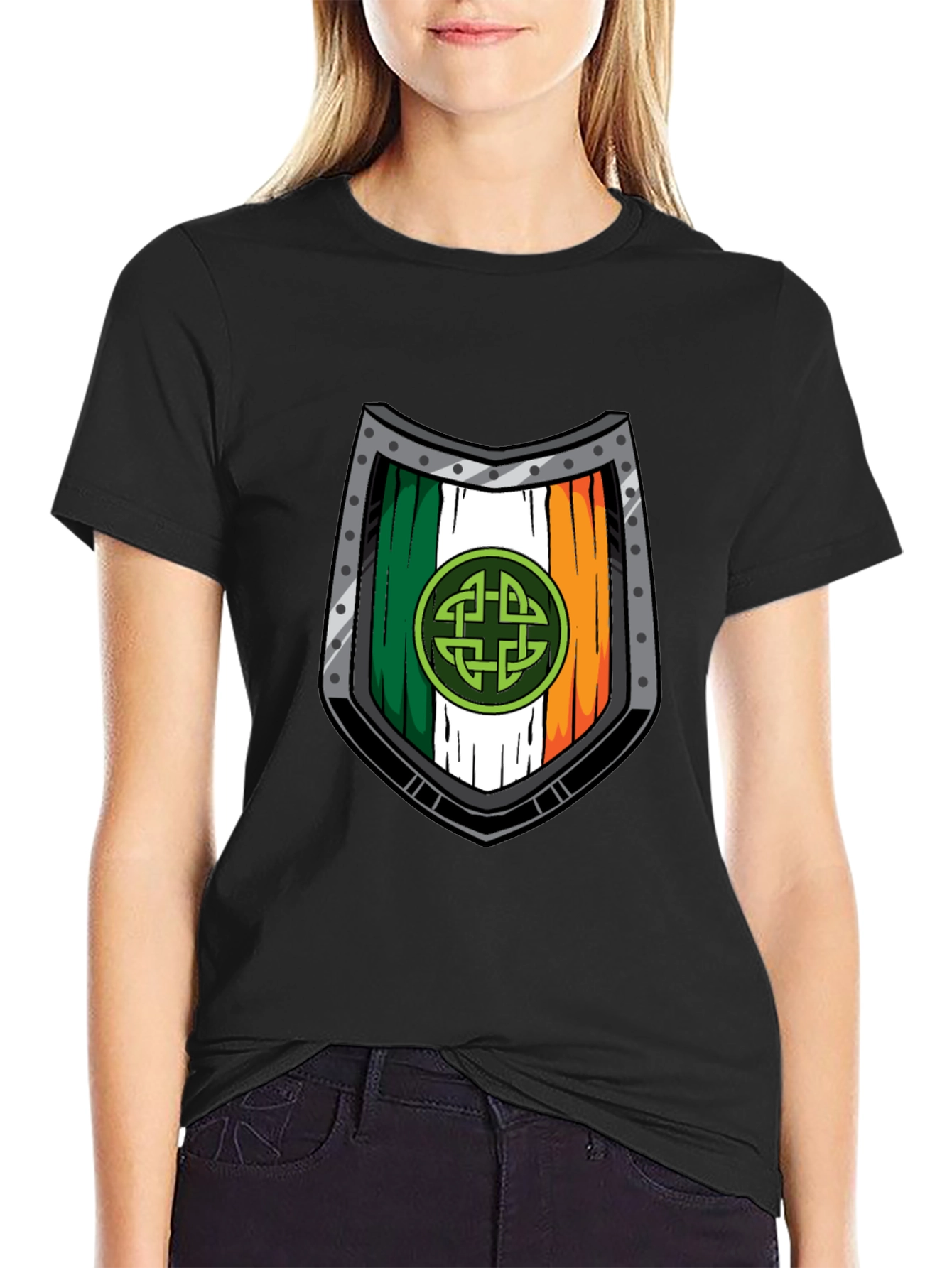Irish Shield T-Shirt - Celtic Knot Design