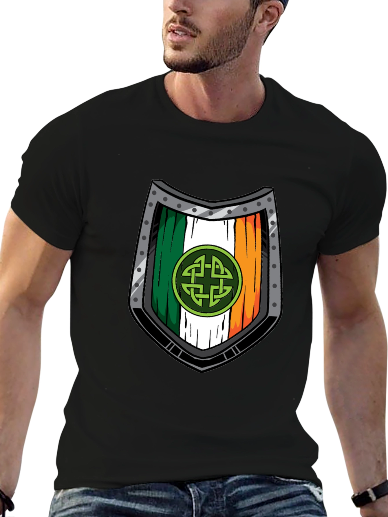 Irish Shield T-Shirt - Celtic Knot Design
