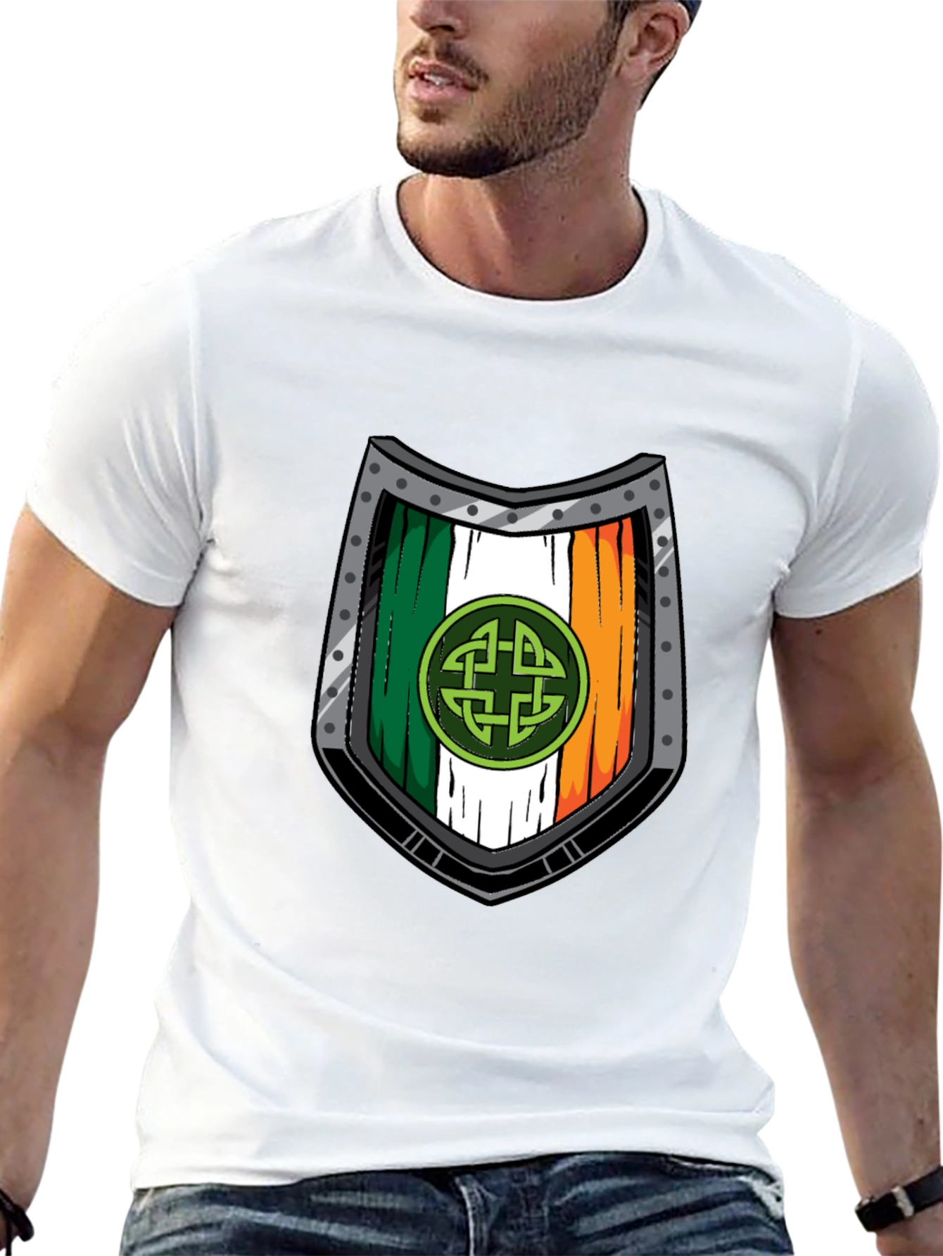 Irish Shield T-Shirt - Celtic Knot Design