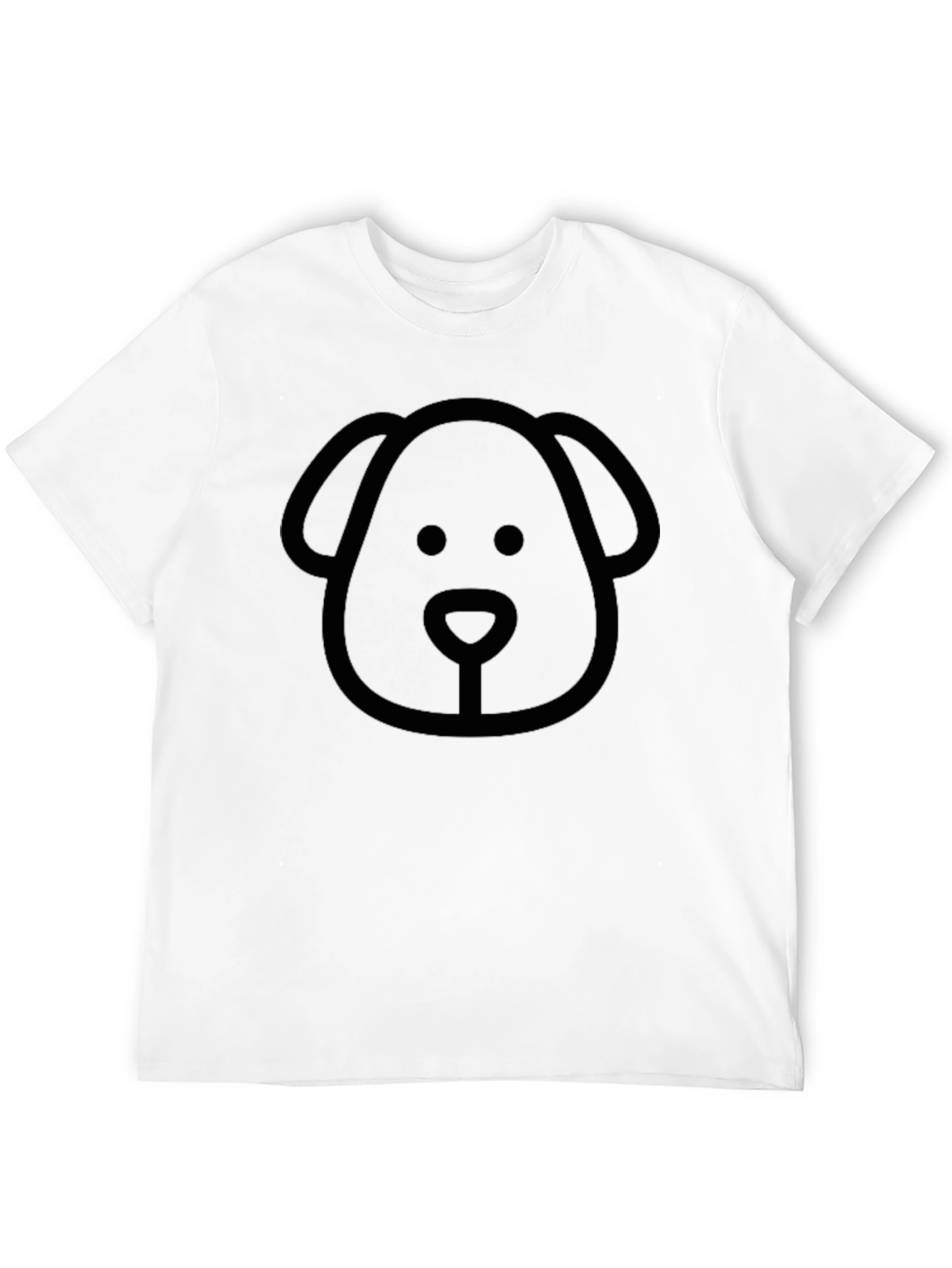 Dog Outline Graphic Tee - Casual Black T-Shirt