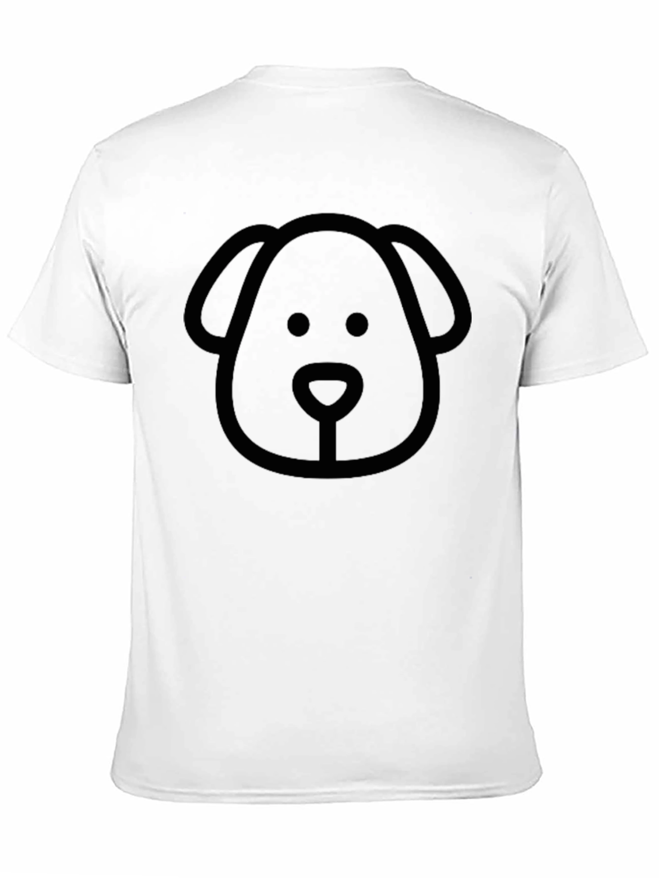 Dog Outline Graphic Tee - Casual Black T-Shirt