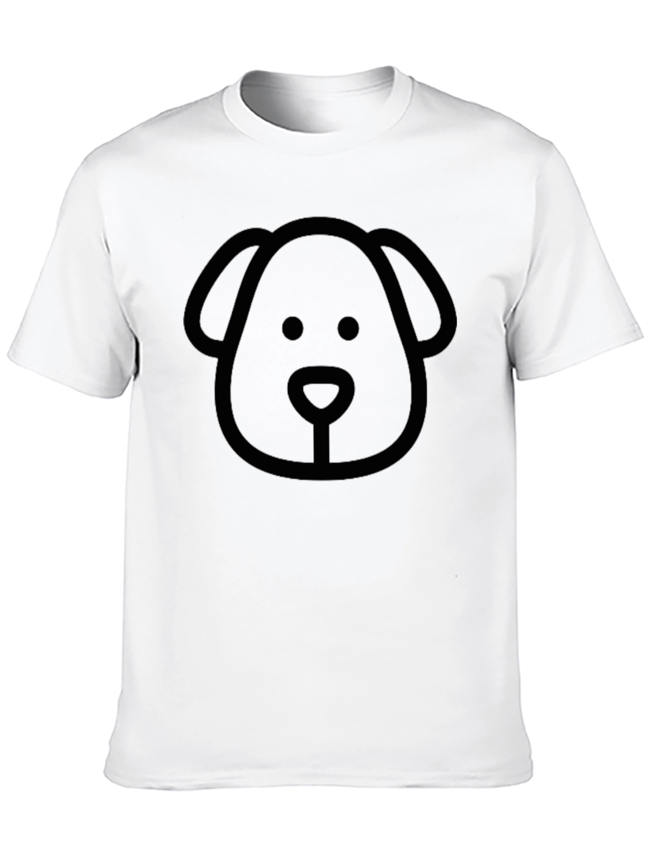 Dog Outline Graphic Tee - Casual Black T-Shirt