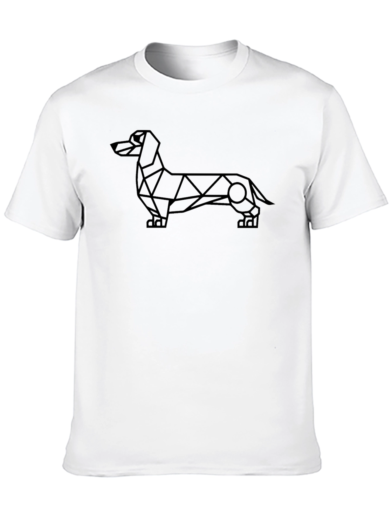 Geometric Dachshund Graphic T-Shirt - Modern Wiener Dog Tee