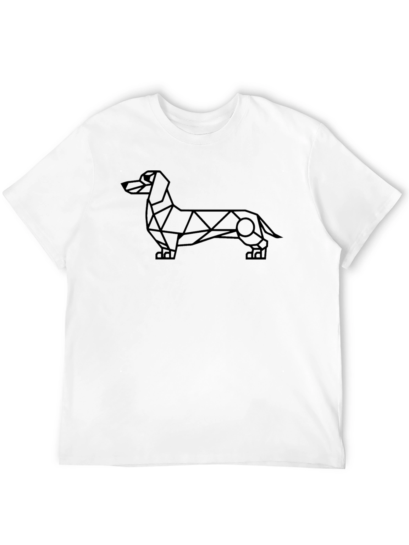 Geometric Dachshund Graphic T-Shirt - Modern Wiener Dog Tee