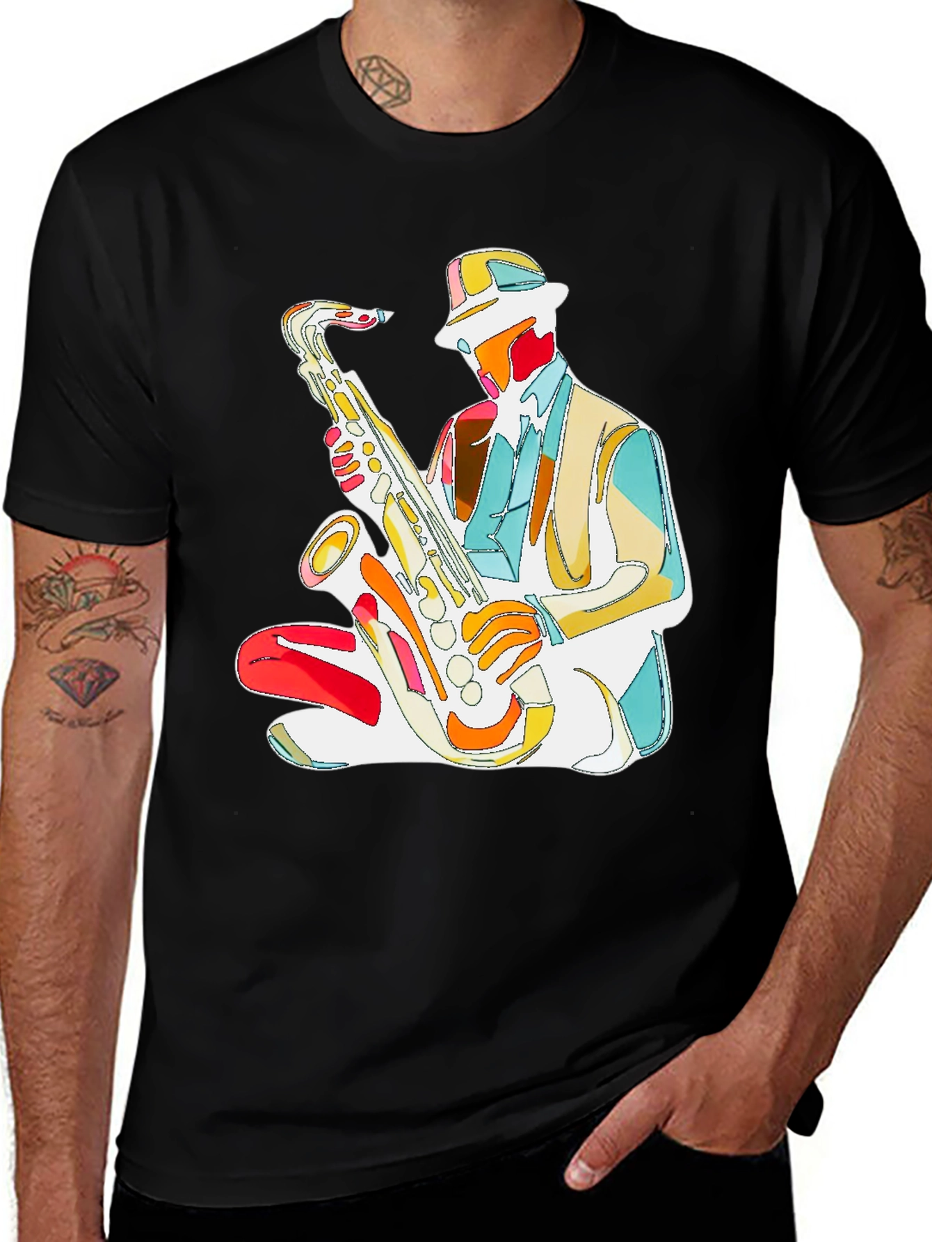 Jazz Saxophone T-Shirt - Stylish Musician Graphic Tee
