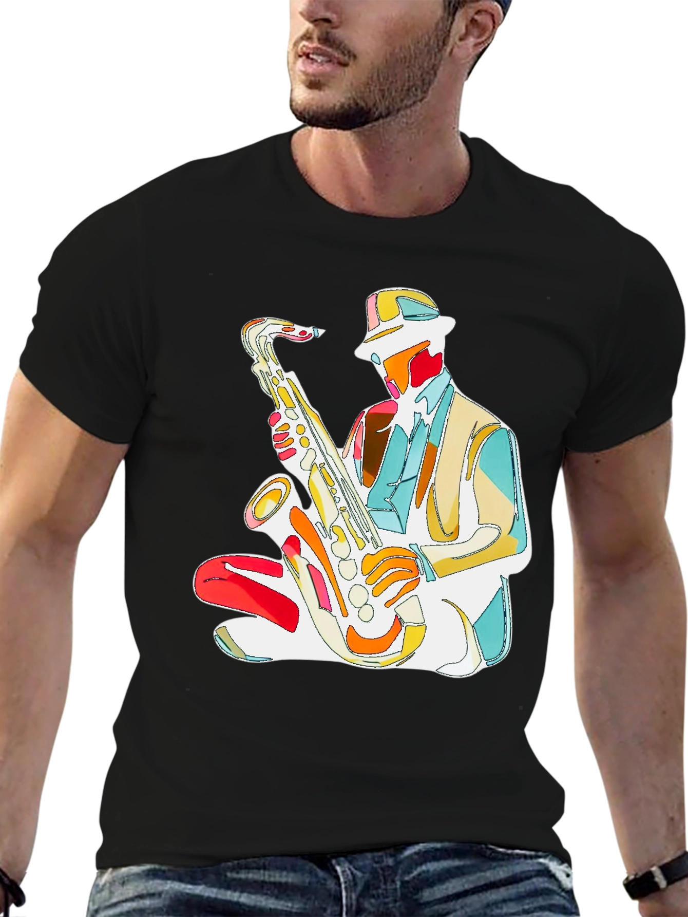 Jazz Saxophone T-Shirt - Stylish Musician Graphic Tee