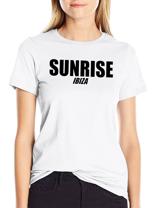 Sunrise Ibiza Black Graphic Tee - Soft Cotton Blend
