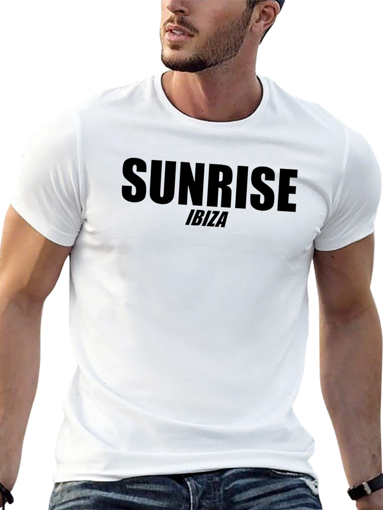 Sunrise Ibiza Black Graphic Tee - Soft Cotton Blend