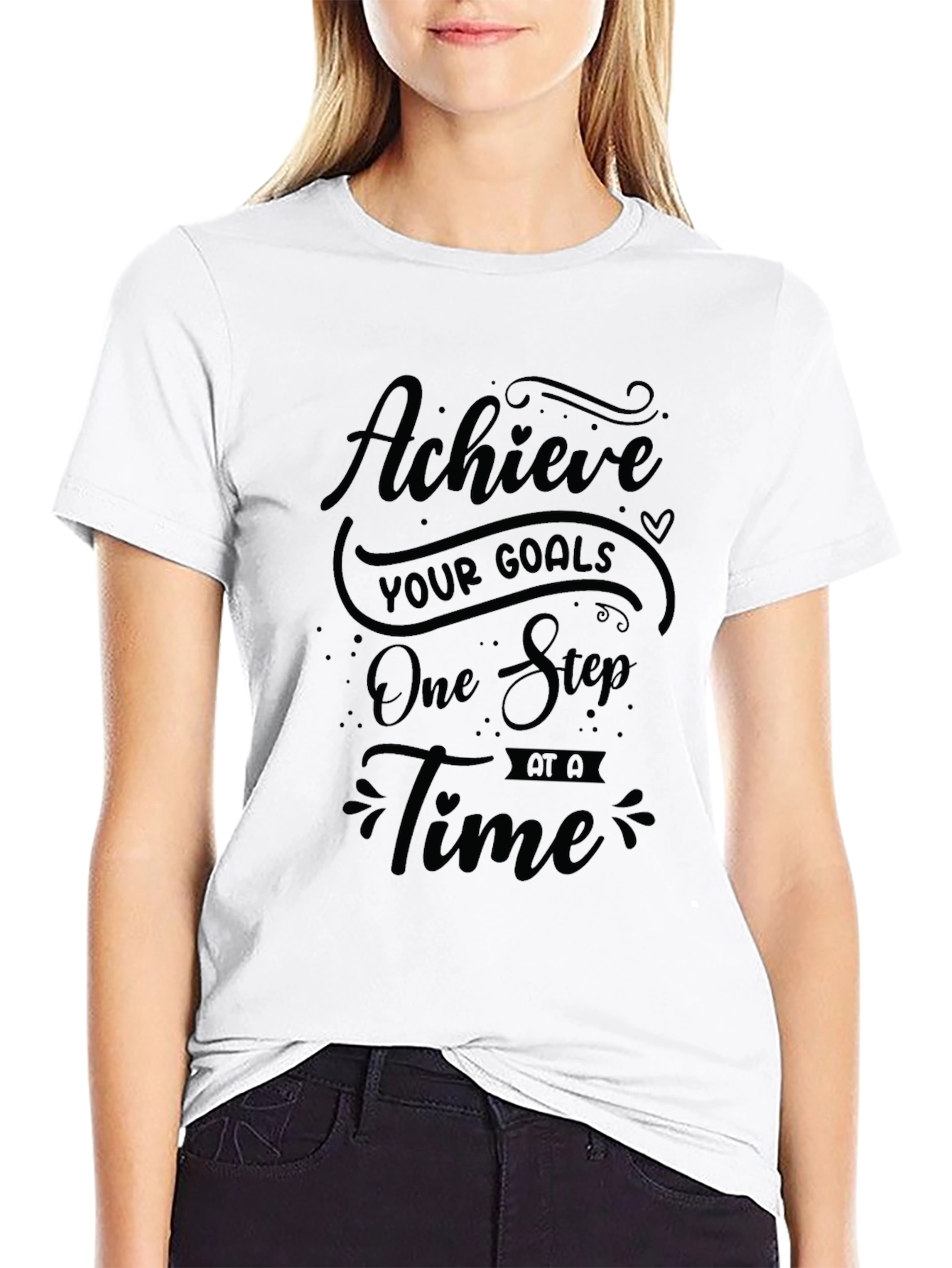 Achieve Your Goals Black Graphic T-Shirt