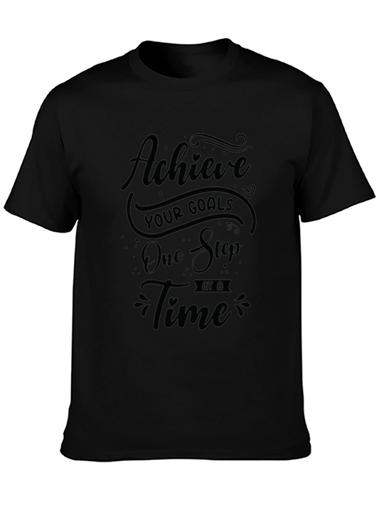 Achieve Your Goals Black Graphic T-Shirt