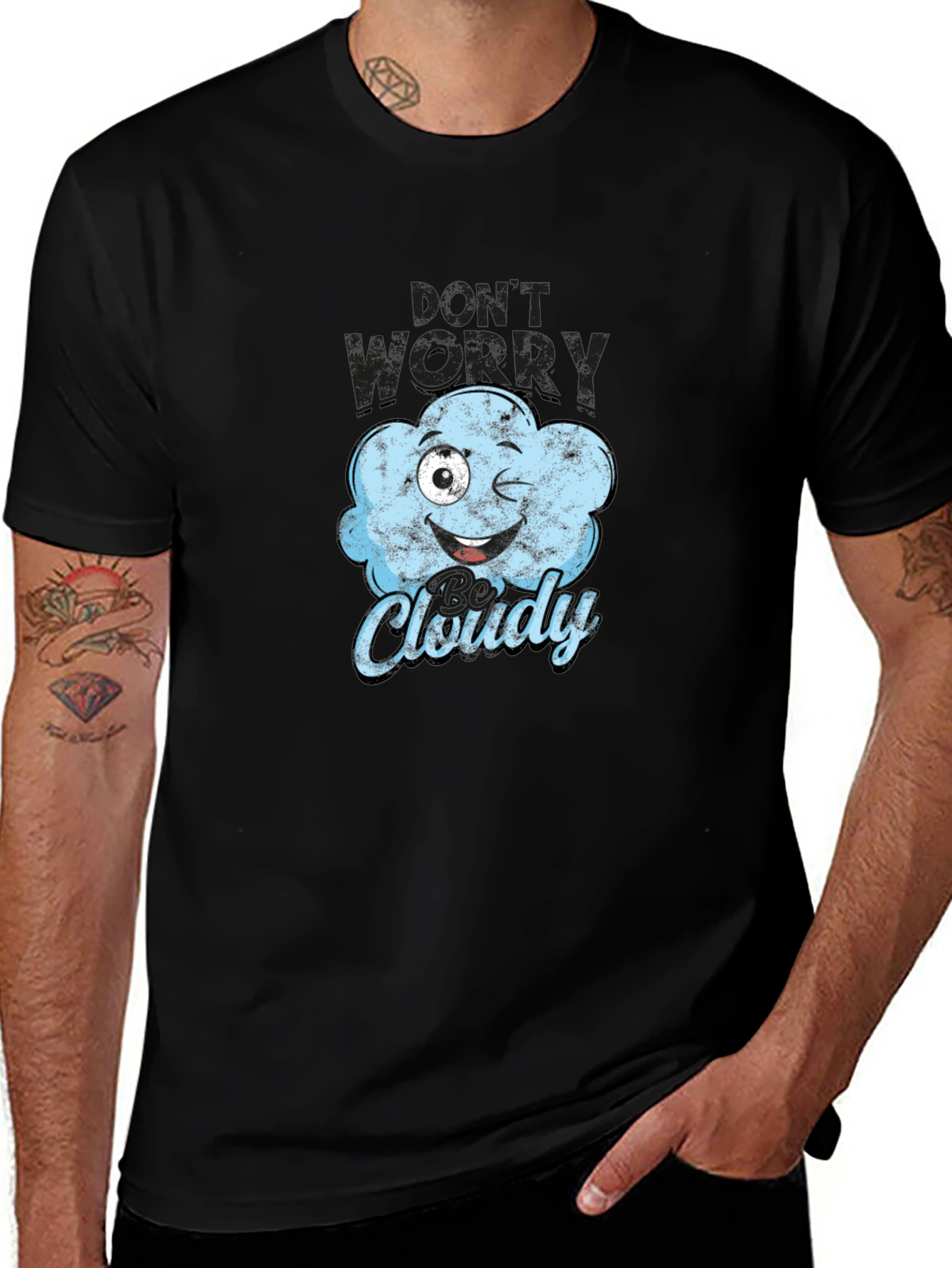 Funny Cloudy Weather Graphic T-Shirt