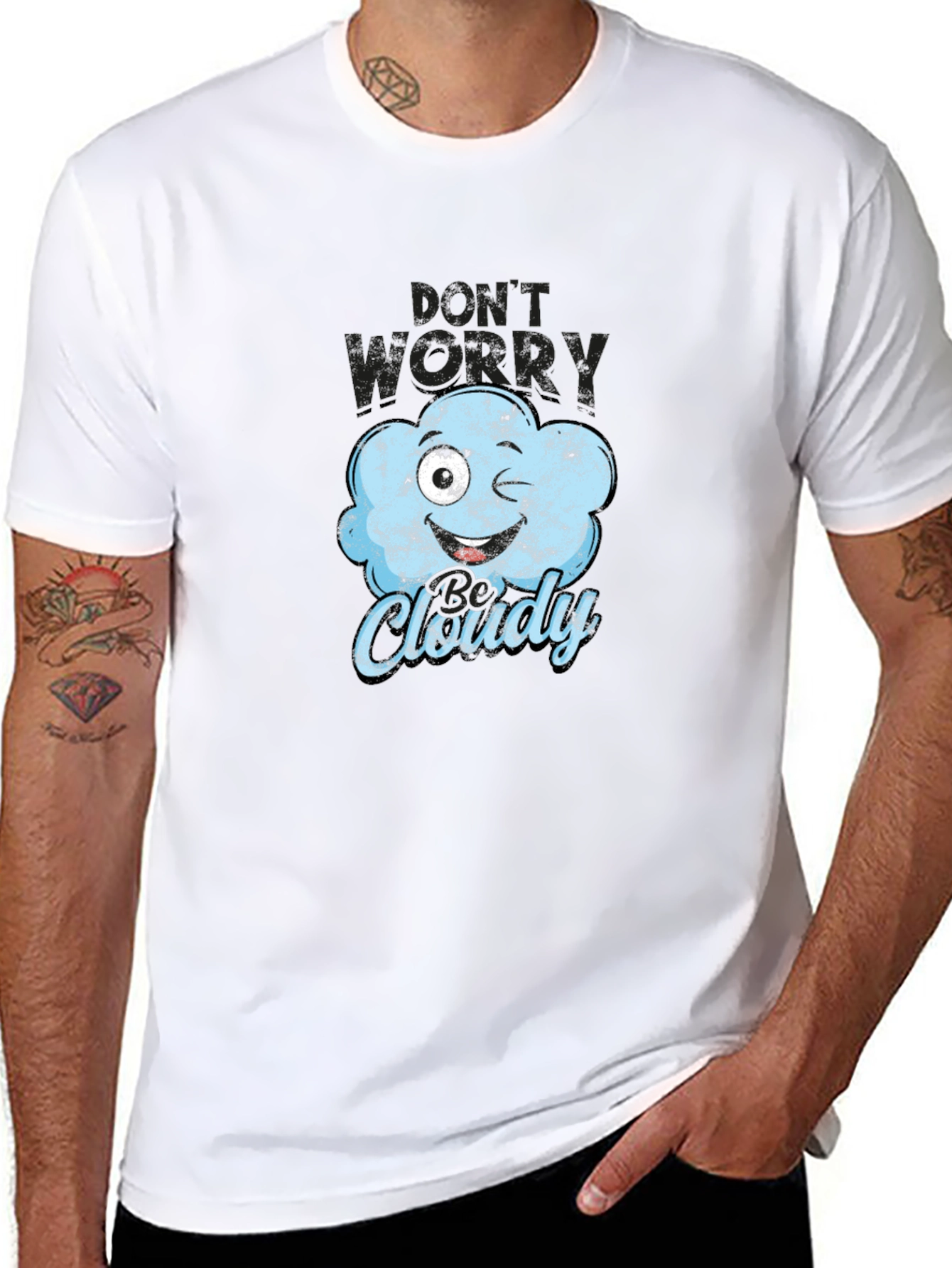 Funny Cloudy Weather Graphic T-Shirt