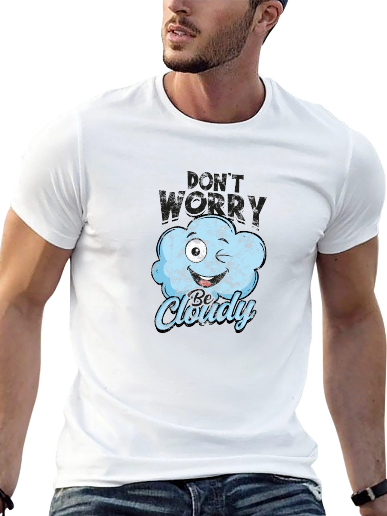 Funny Cloudy Weather Graphic T-Shirt
