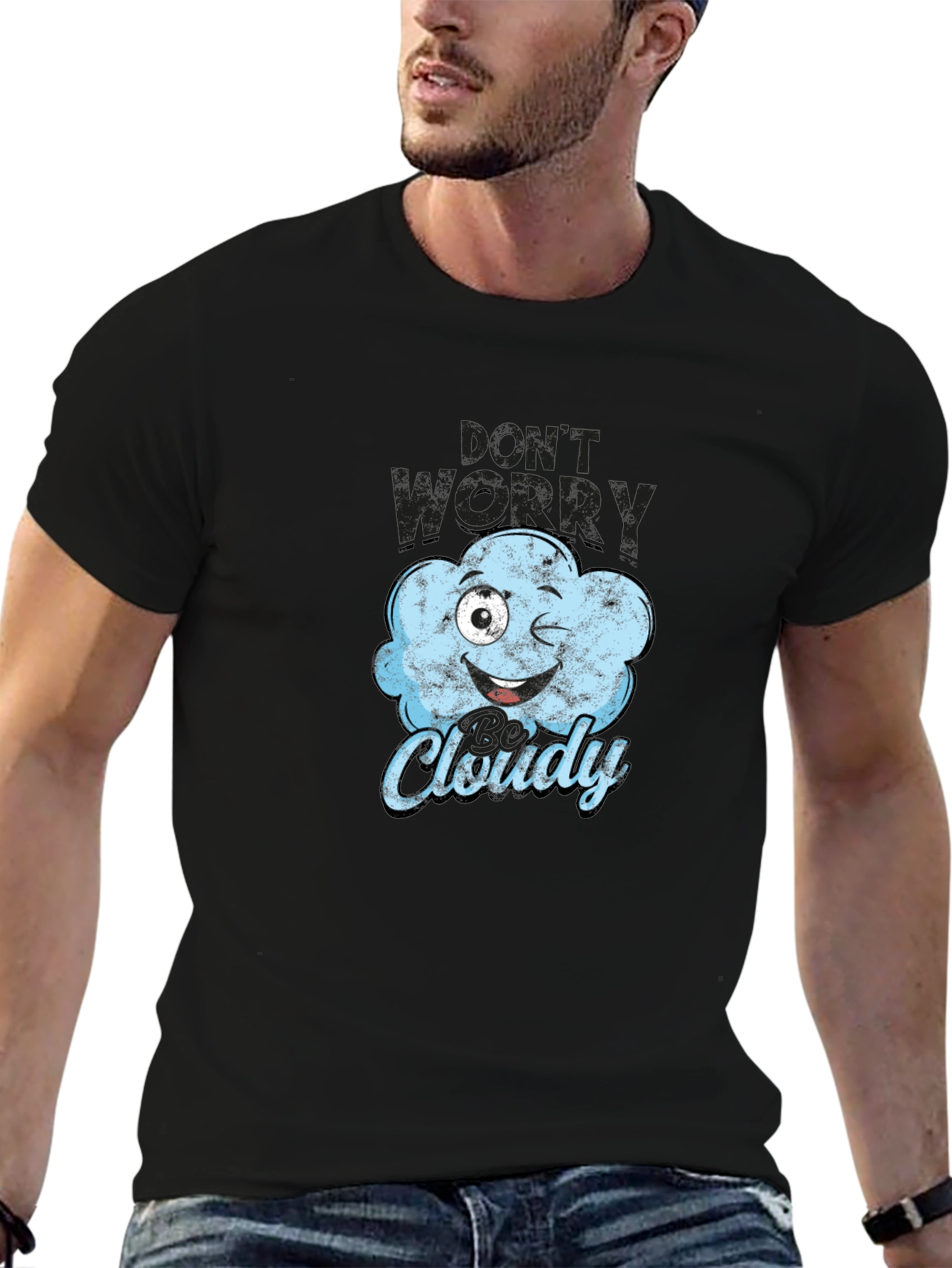 Funny Cloudy Weather Graphic T-Shirt