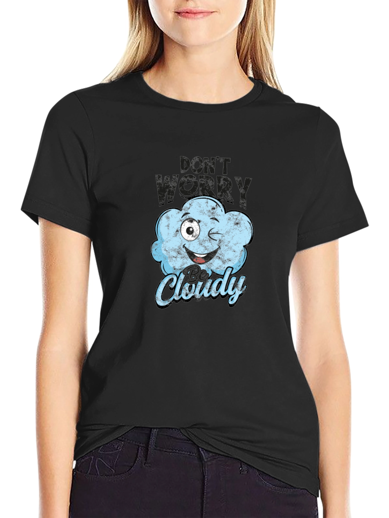 Funny Cloudy Weather Graphic T-Shirt