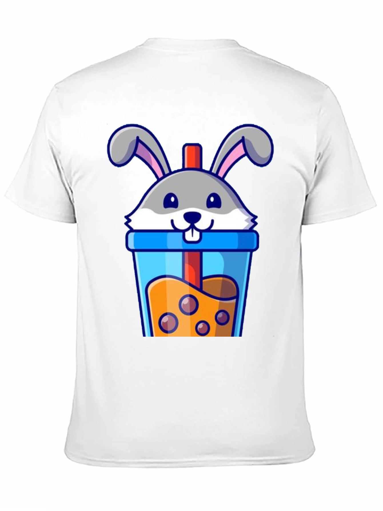 Cute Bunny Boba Tea Graphic T-Shirt