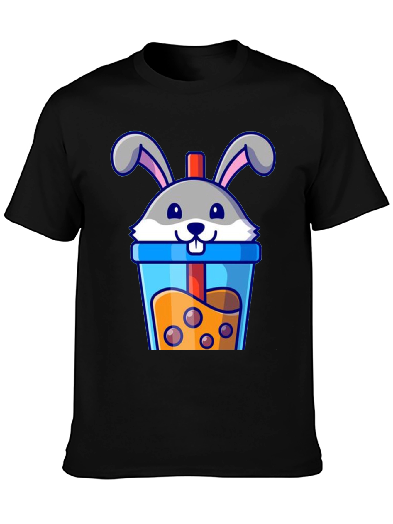 Cute Bunny Boba Tea Graphic T-Shirt