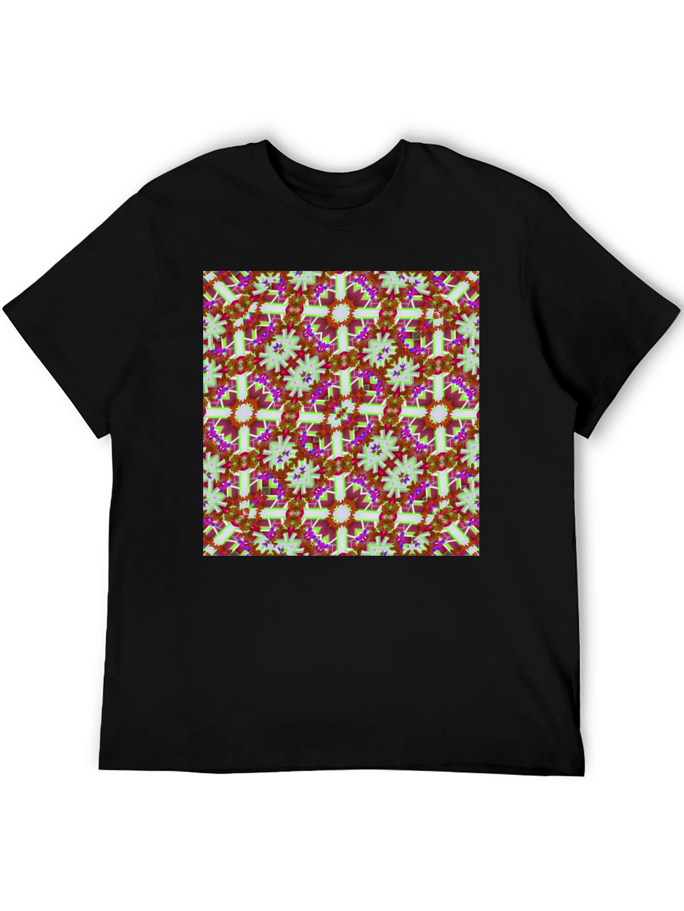 Abstract Floral Pattern T-Shirt