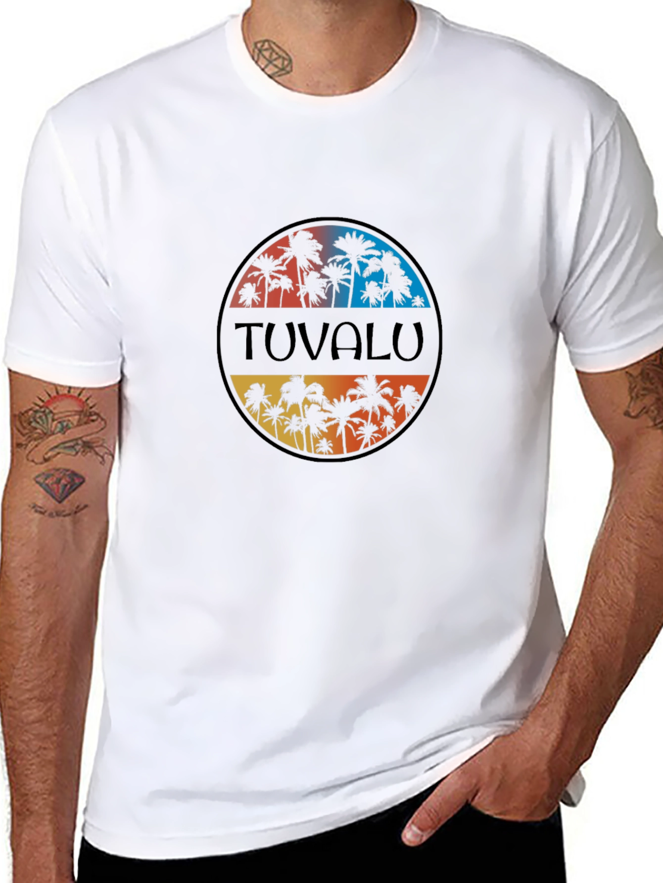 Tuvalu Palm Tree Graphic Tee