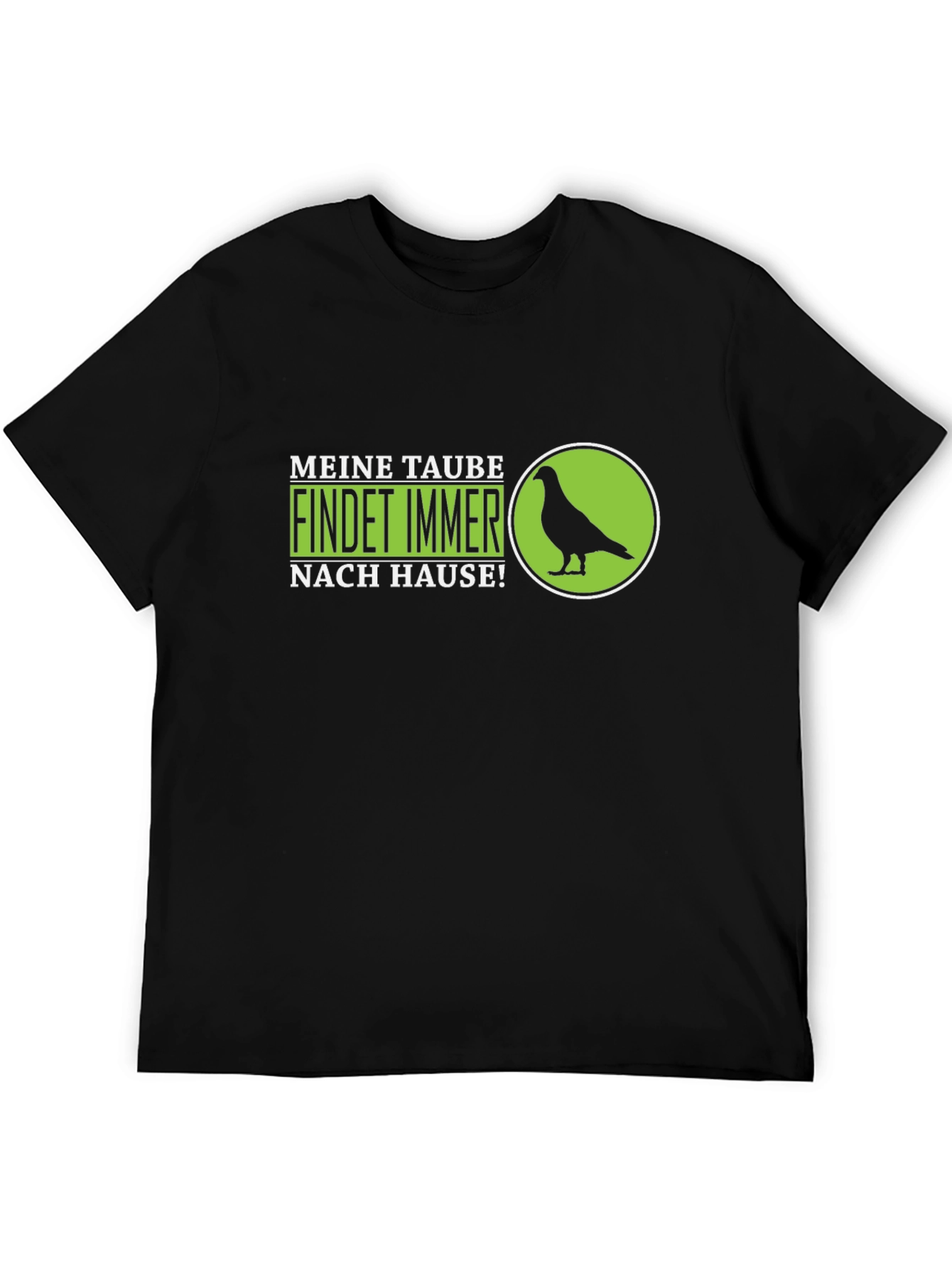 Meine Taube Pigeon Graphic Tee - Black Cotton T-Shirt