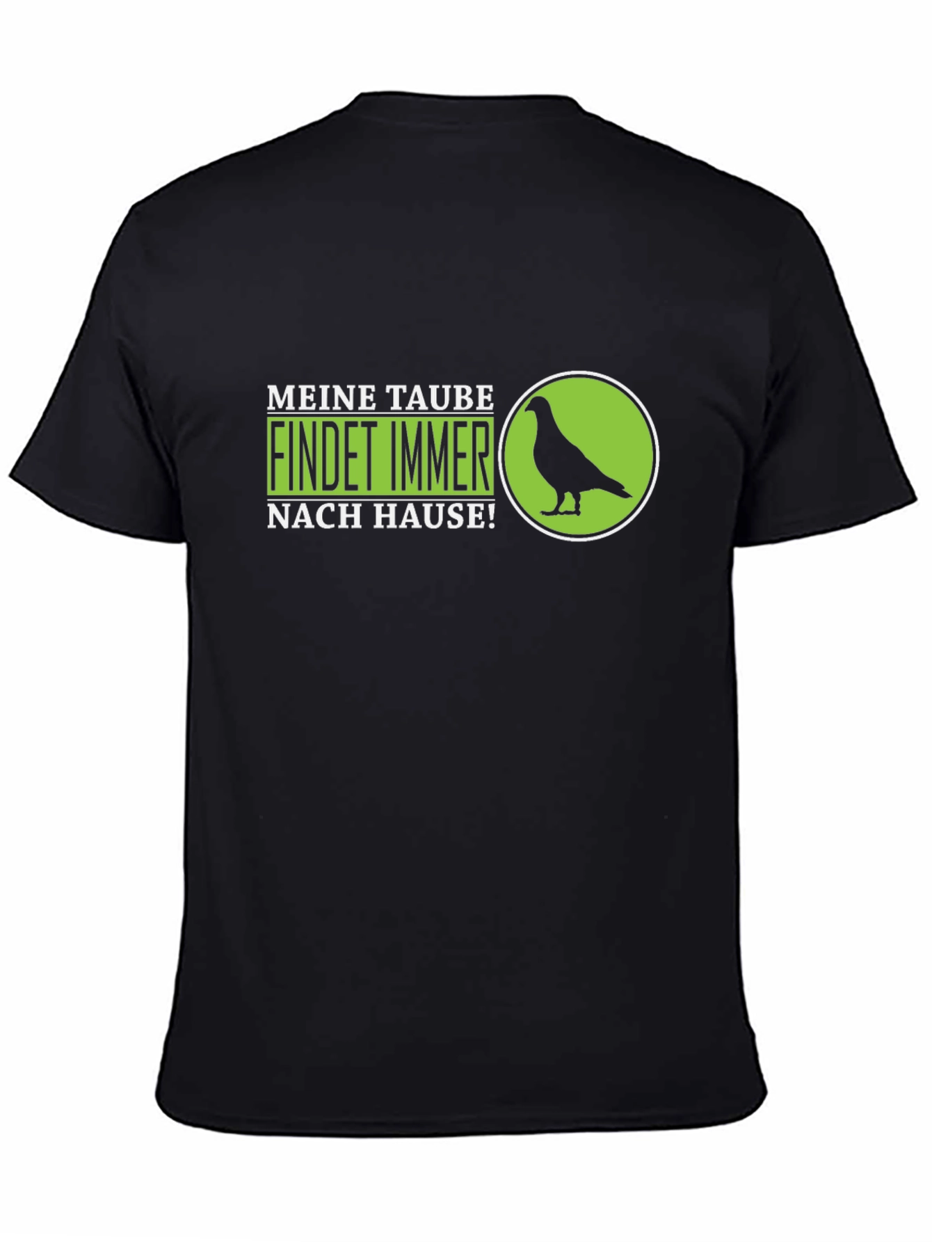 Meine Taube Pigeon Graphic Tee - Black Cotton T-Shirt