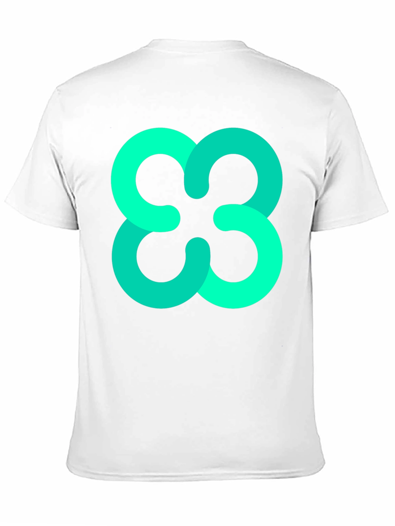 Abstract Teal Cloverleaf Graphic Black T-Shirt