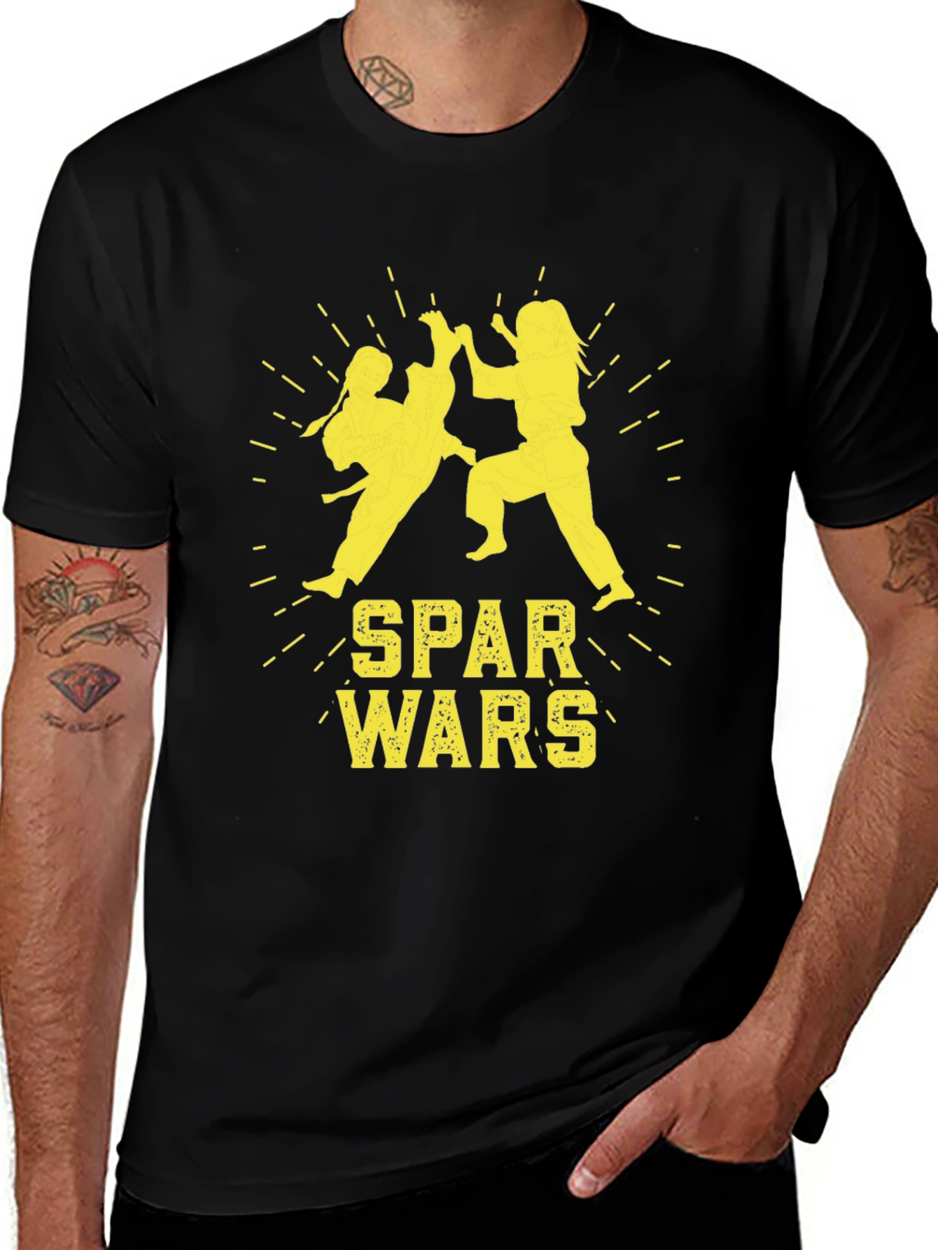 Spar Wars Black T-Shirt - Martial Arts Combat Tee