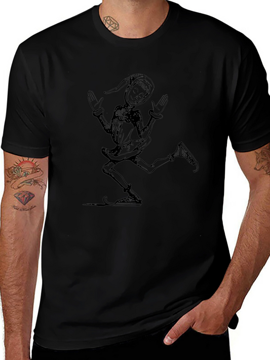 Whimsical Jester Graphic Tee - Black